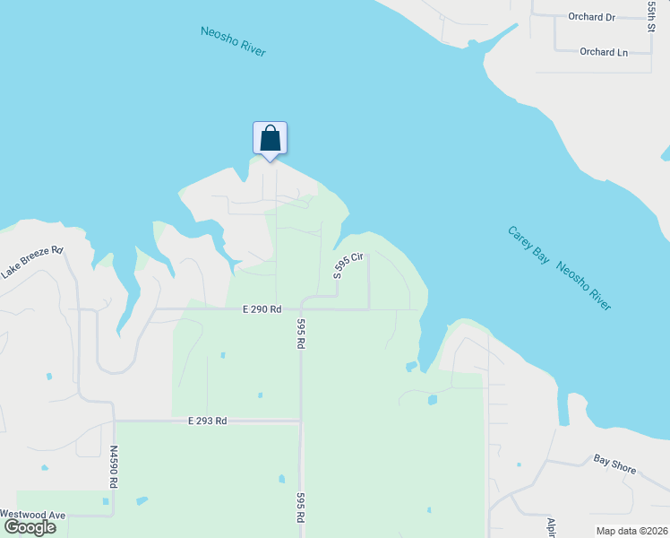 map of restaurants, bars, coffee shops, grocery stores, and more near 28860 South 595 Circle in Grove