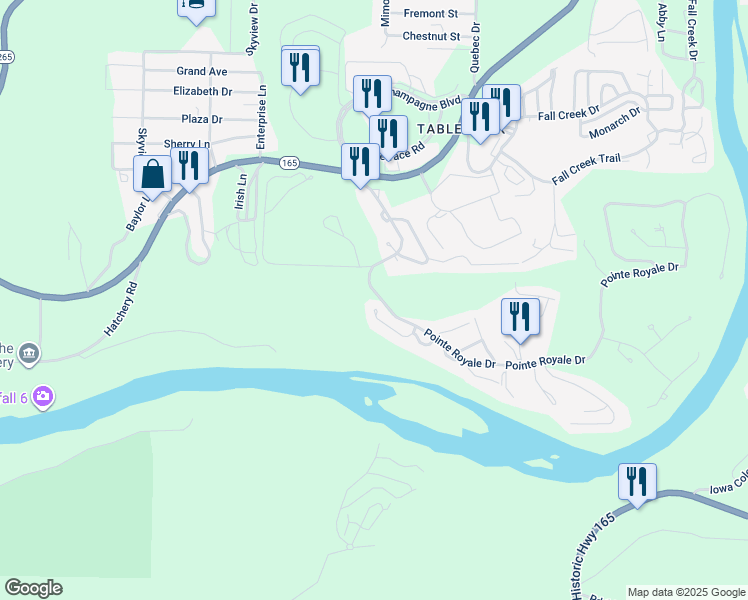 map of restaurants, bars, coffee shops, grocery stores, and more near 237 Devonshire Drive in Branson