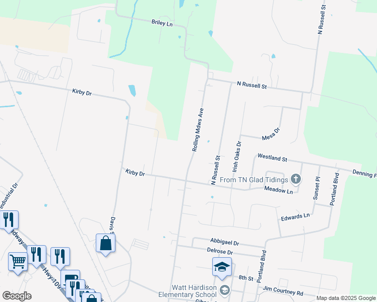 map of restaurants, bars, coffee shops, grocery stores, and more near 106 Rolling Meadows Drive in Portland