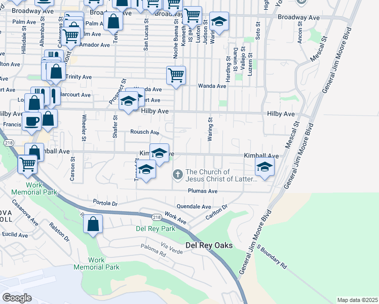 map of restaurants, bars, coffee shops, grocery stores, and more near 1115 Isabelle Court in Seaside