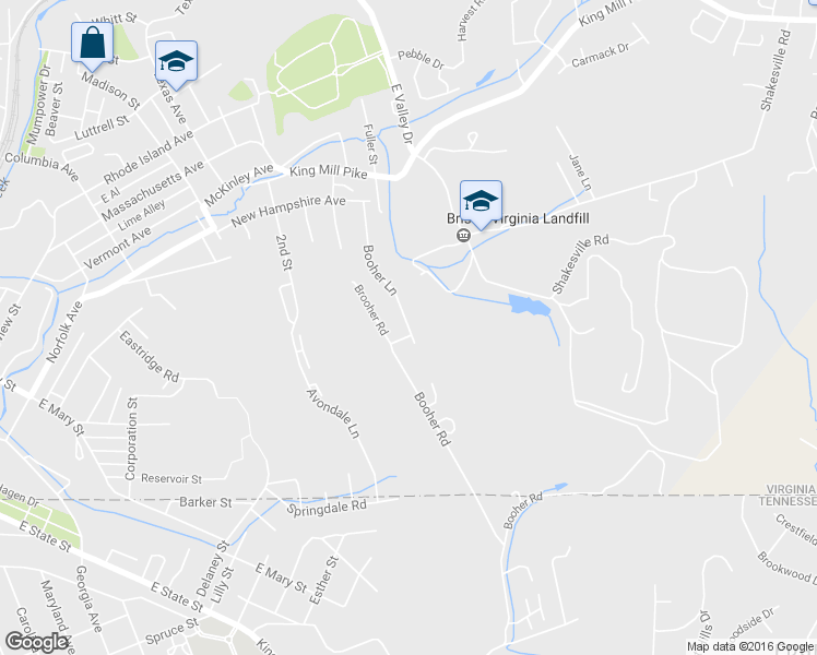 map of restaurants, bars, coffee shops, grocery stores, and more near 254 Booher Lane in Bristol