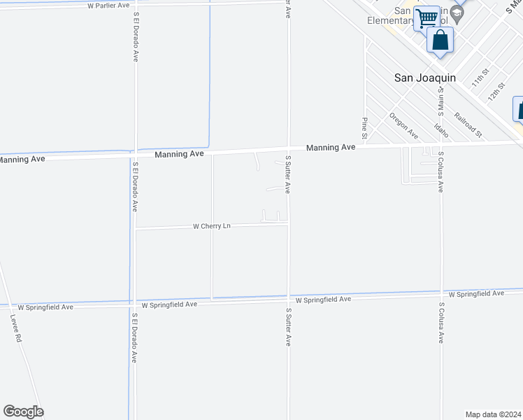map of restaurants, bars, coffee shops, grocery stores, and more near 9501-9585 Flores Drive in San Joaquin