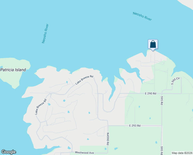 map of restaurants, bars, coffee shops, grocery stores, and more near 5013 Lake Breeze Road in Grove