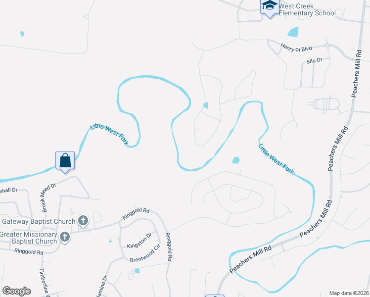 map of restaurants, bars, coffee shops, grocery stores, and more near Castlerock Drive in Clarksville