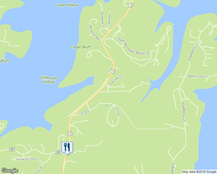map of restaurants, bars, coffee shops, grocery stores, and more near 26 Kimberling Manor Estates in Kimberling City