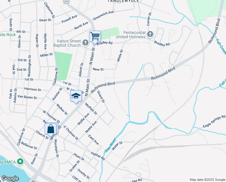 map of restaurants, bars, coffee shops, grocery stores, and more near 120 Forestlawn Drive in Danville
