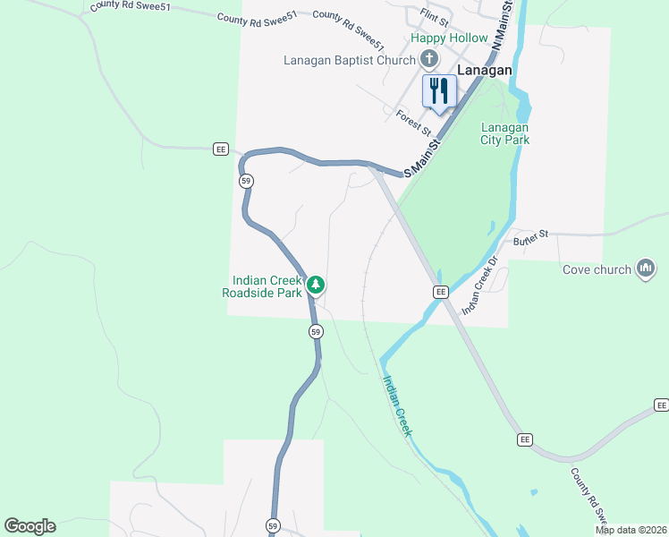 map of restaurants, bars, coffee shops, grocery stores, and more near 12550 Missouri 59 in Noel