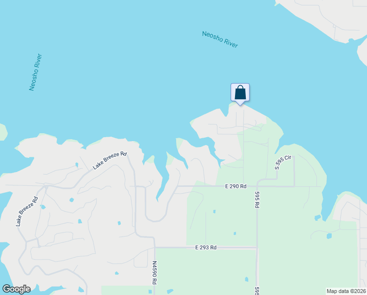 map of restaurants, bars, coffee shops, grocery stores, and more near 28910 South 593 Road in Grove