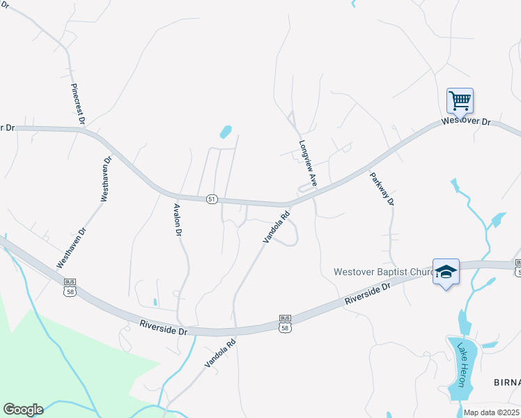 map of restaurants, bars, coffee shops, grocery stores, and more near 3949 Westover Drive in Danville