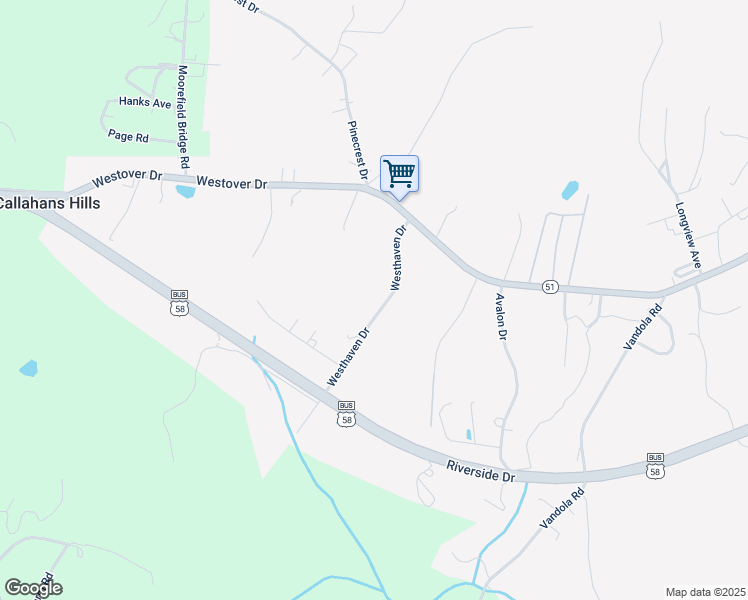 map of restaurants, bars, coffee shops, grocery stores, and more near 205 Westhaven Drive in Danville