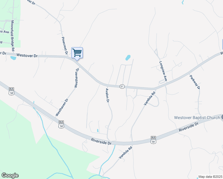 map of restaurants, bars, coffee shops, grocery stores, and more near 4053 Westover Drive in Danville