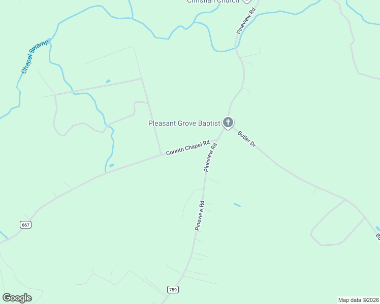 map of restaurants, bars, coffee shops, grocery stores, and more near 6603 County Road 667 in Suffolk