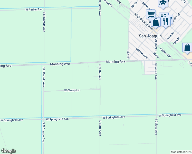 map of restaurants, bars, coffee shops, grocery stores, and more near 22582-22636 Kavanaugh Drive in San Joaquin