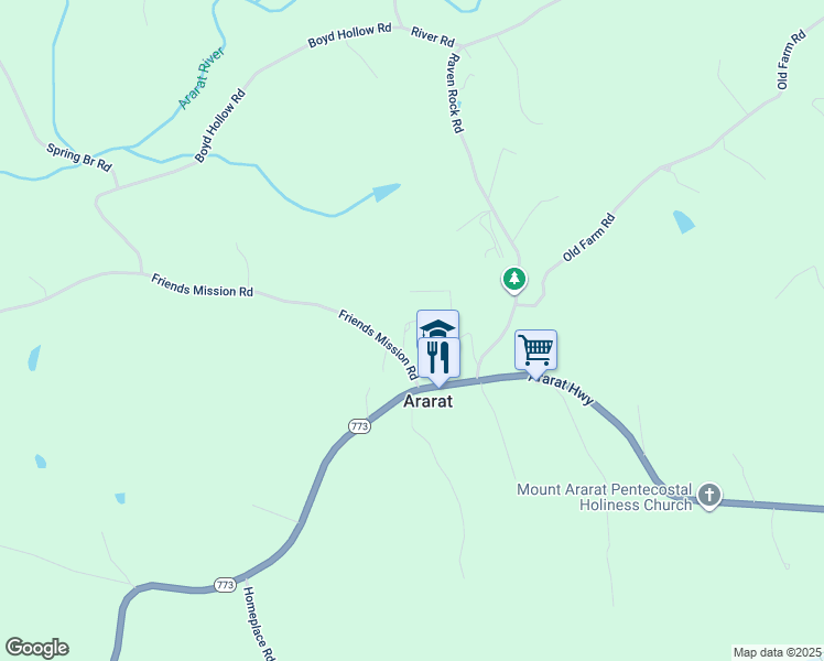 map of restaurants, bars, coffee shops, grocery stores, and more near 82 Duplex Lane in Ararat