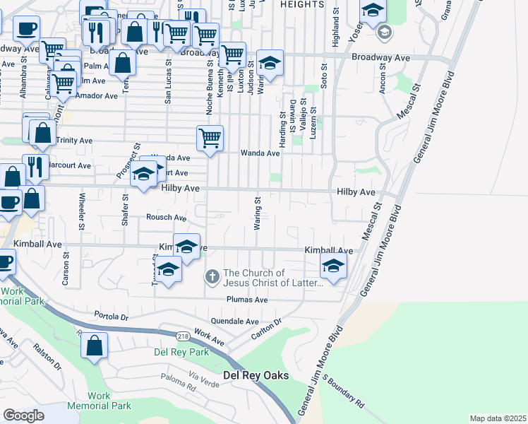 map of restaurants, bars, coffee shops, grocery stores, and more near in Sand City