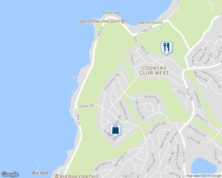 map of restaurants, bars, coffee shops, grocery stores, and more near 978 Pioneer Road in Del Monte Forest