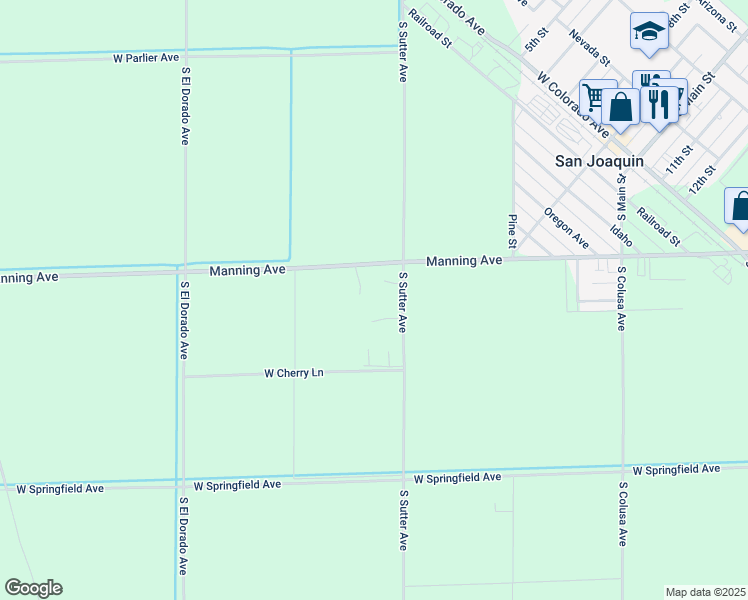 map of restaurants, bars, coffee shops, grocery stores, and more near 22582-22636 Kavanaugh Drive in San Joaquin