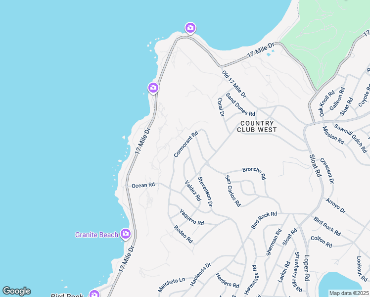 map of restaurants, bars, coffee shops, grocery stores, and more near 3017 Cormorant Road in Del Monte Forest