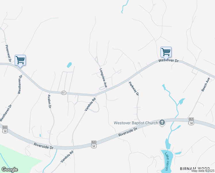 map of restaurants, bars, coffee shops, grocery stores, and more near 100 Longview Avenue in Danville