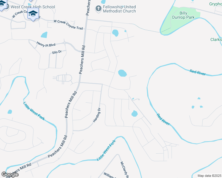 map of restaurants, bars, coffee shops, grocery stores, and more near 1001 Garner Hills Drive in Clarksville