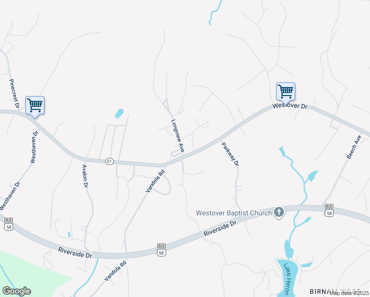 map of restaurants, bars, coffee shops, grocery stores, and more near 100 Longview Avenue in Danville