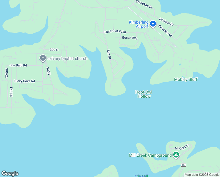 map of restaurants, bars, coffee shops, grocery stores, and more near 431-477 Elm Point Ln in Kimberling City