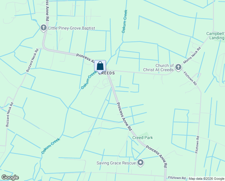 map of restaurants, bars, coffee shops, grocery stores, and more near 584 State Route 615 in Virginia Beach