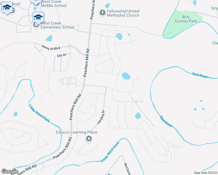 map of restaurants, bars, coffee shops, grocery stores, and more near Allen-Griffey Road in Clarksville