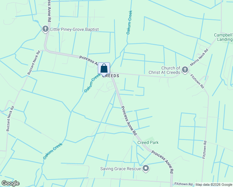 map of restaurants, bars, coffee shops, grocery stores, and more near 584 State Route 615 in Virginia Beach