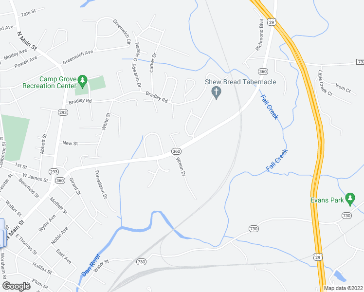 map of restaurants, bars, coffee shops, grocery stores, and more near 1729 Richmond Boulevard in Danville