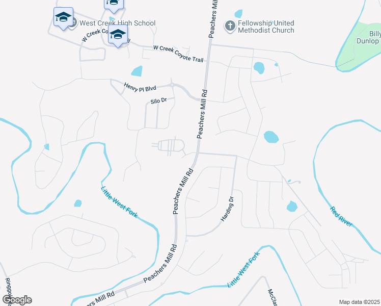 map of restaurants, bars, coffee shops, grocery stores, and more near West Allen Griffey Road in Clarksville
