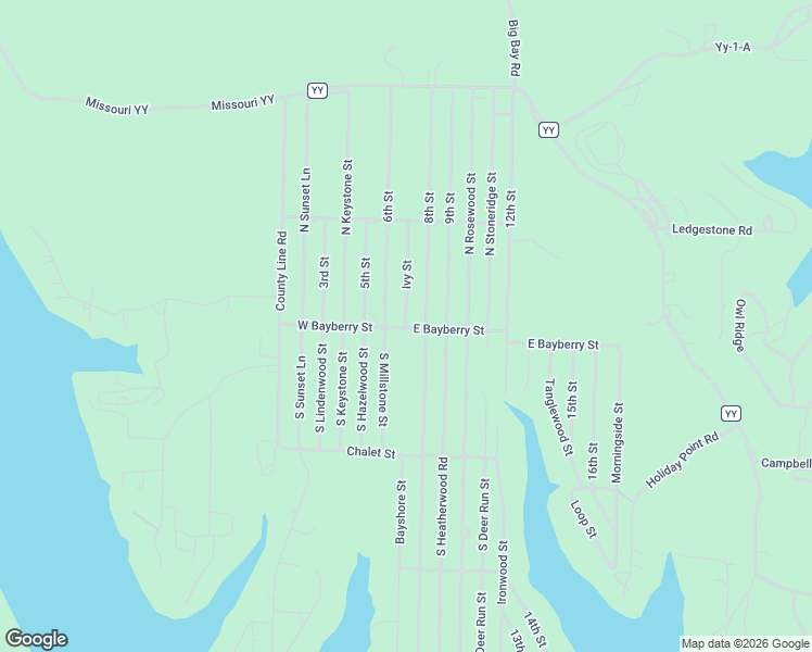 map of restaurants, bars, coffee shops, grocery stores, and more near 2 Ivy Street in Shell Knob