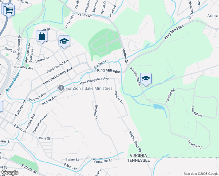 map of restaurants, bars, coffee shops, grocery stores, and more near 124 Booher Lane in Bristol