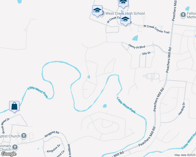 map of restaurants, bars, coffee shops, grocery stores, and more near 1264 Black Oak Circle in Clarksville
