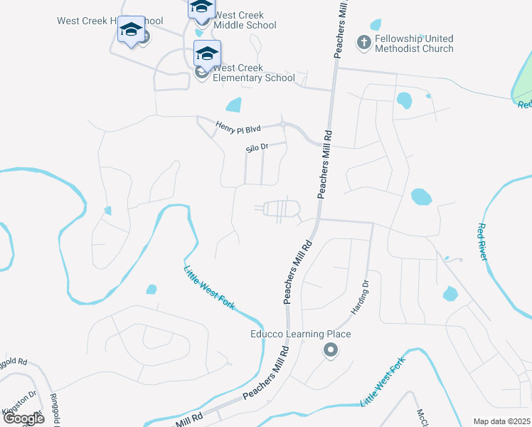 map of restaurants, bars, coffee shops, grocery stores, and more near 2195 West Allen Griffey Road in Clarksville