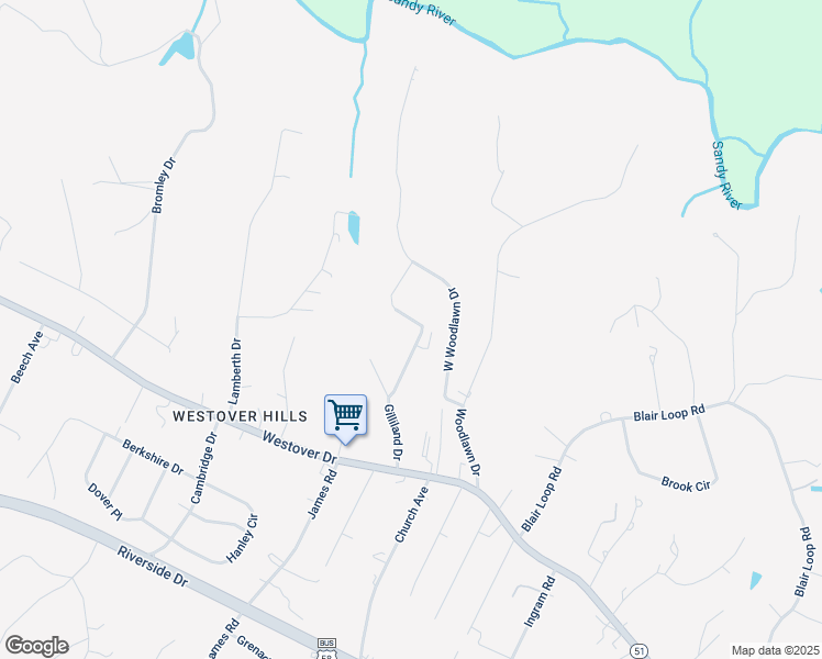map of restaurants, bars, coffee shops, grocery stores, and more near 255 Gilliland Drive in Danville