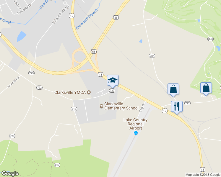 map of restaurants, bars, coffee shops, grocery stores, and more near 1848 Noblin Farm Road in Clarksville
