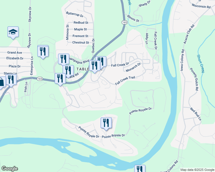 map of restaurants, bars, coffee shops, grocery stores, and more near 4 Memory Lane in Branson