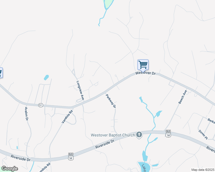 map of restaurants, bars, coffee shops, grocery stores, and more near 3596 Westover Drive in Danville