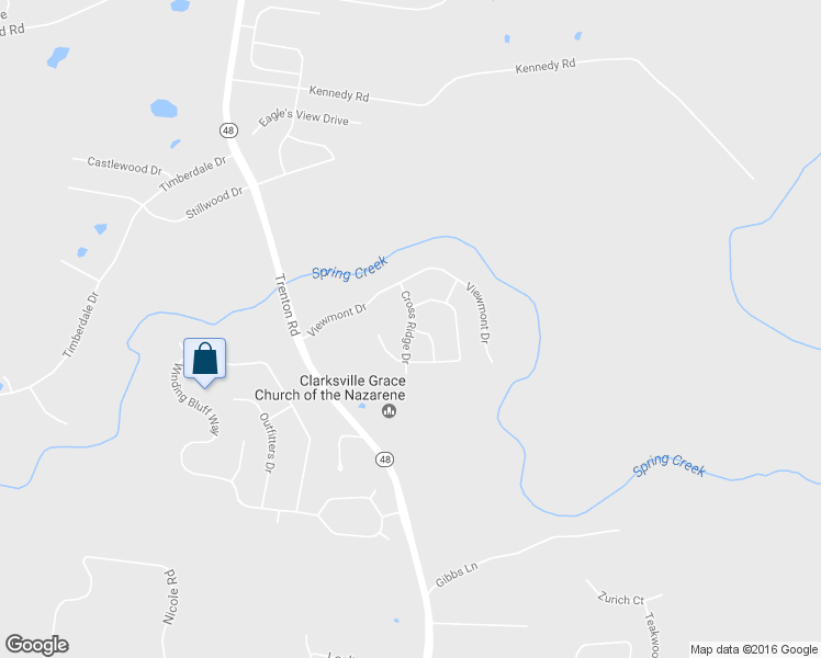 map of restaurants, bars, coffee shops, grocery stores, and more near 3167 Cross Ridge Drive in Clarksville