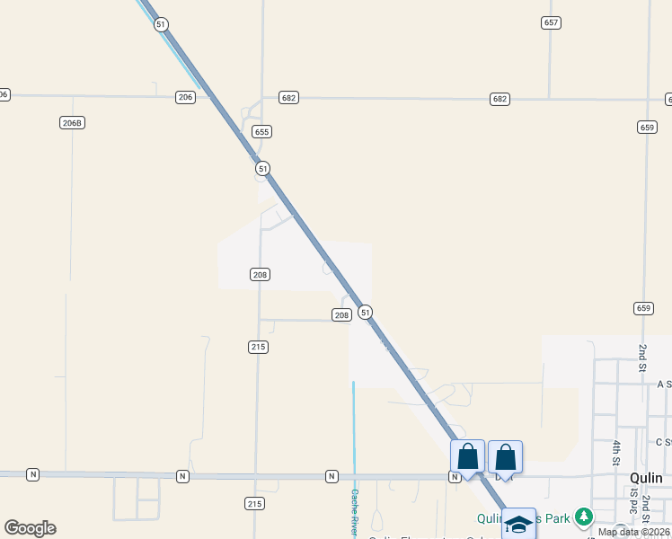 map of restaurants, bars, coffee shops, grocery stores, and more near 12689 Missouri 53 in Qulin