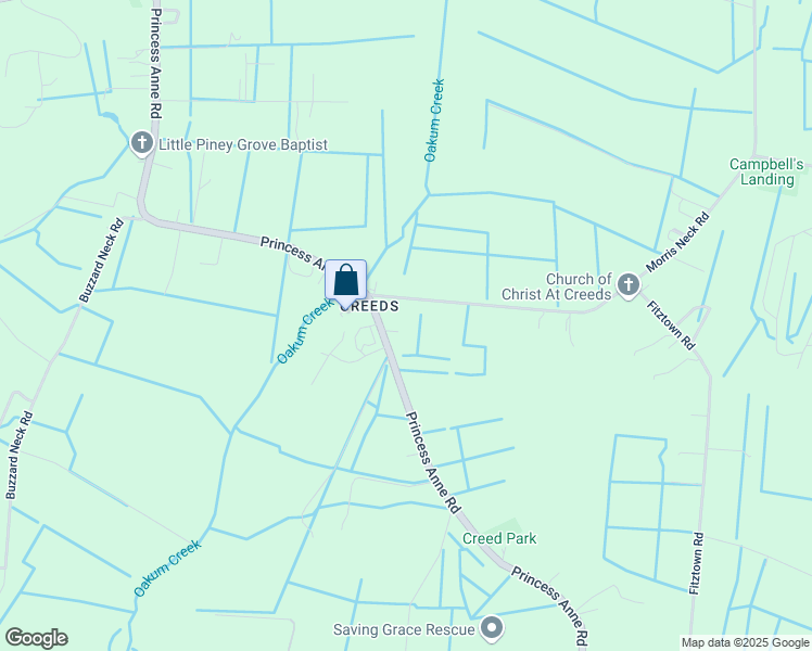 map of restaurants, bars, coffee shops, grocery stores, and more near 5660 Morris Neck Road in Virginia Beach