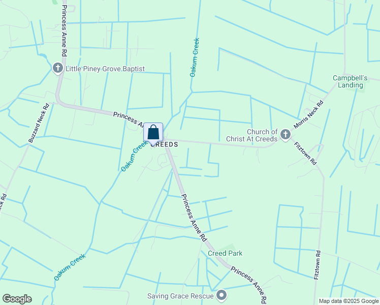 map of restaurants, bars, coffee shops, grocery stores, and more near 5660 Morris Neck Road in Virginia Beach