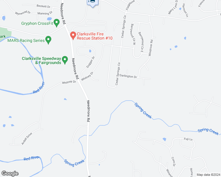 map of restaurants, bars, coffee shops, grocery stores, and more near 1533 Cedar Springs Circle in Clarksville