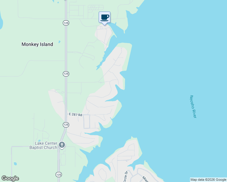 map of restaurants, bars, coffee shops, grocery stores, and more near 86201 East 285 Road in Afton