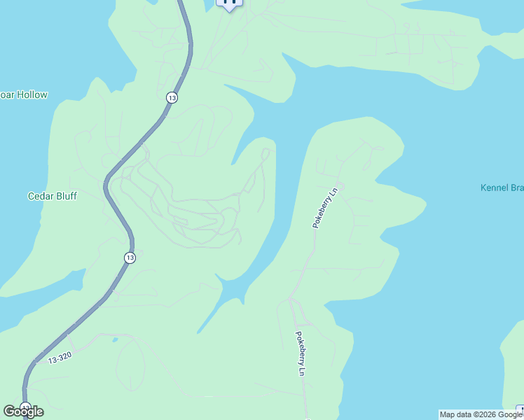 map of restaurants, bars, coffee shops, grocery stores, and more near 1404 Rocky Shore Terrace in Kimberling City