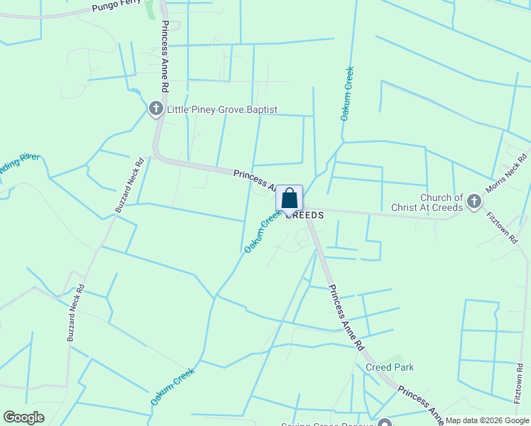 map of restaurants, bars, coffee shops, grocery stores, and more near 621 Princess Anne Road in Virginia Beach