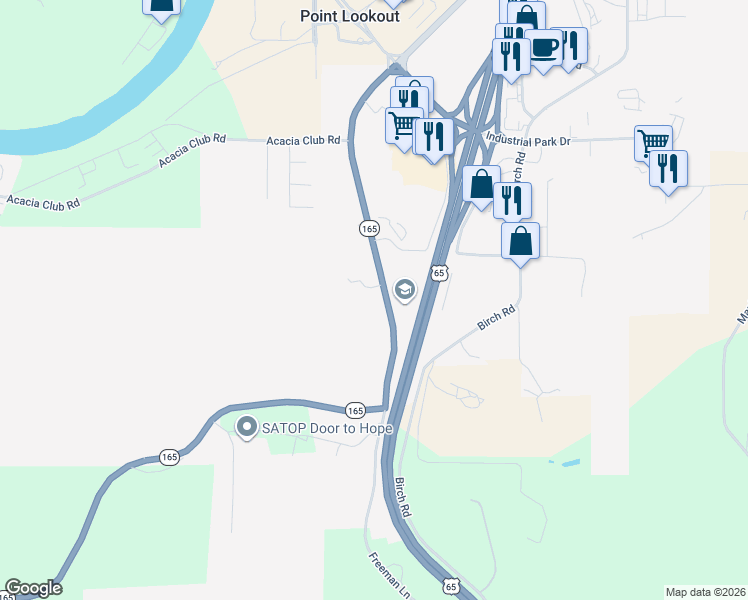 map of restaurants, bars, coffee shops, grocery stores, and more near 10697 Historic Highway 165 in Hollister