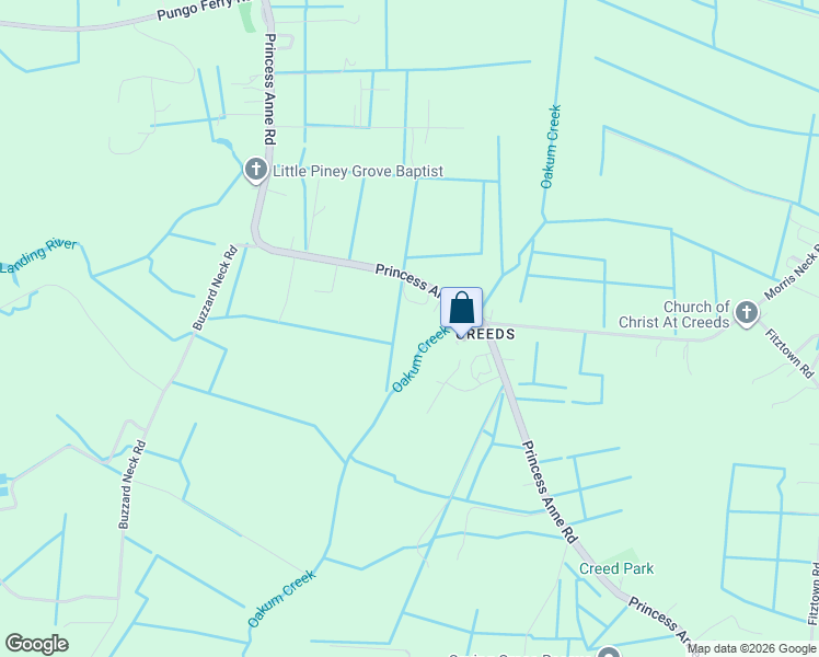 map of restaurants, bars, coffee shops, grocery stores, and more near 621 Princess Anne Road in Virginia Beach