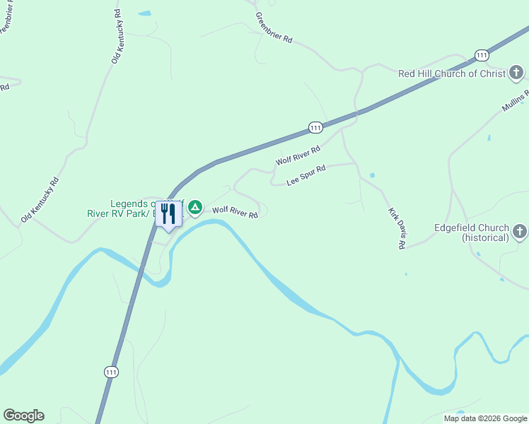 map of restaurants, bars, coffee shops, grocery stores, and more near 1246 Wolf River Road in Byrdstown